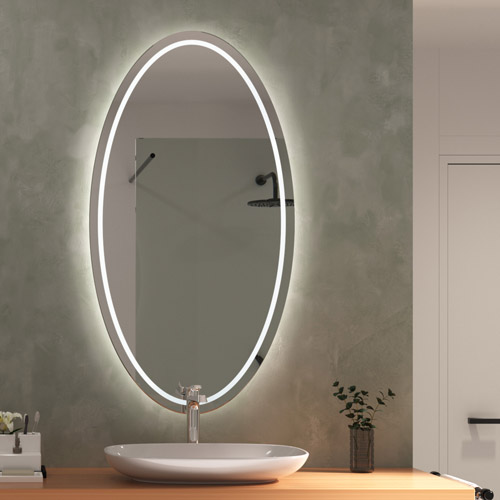 Ovale Badspiegel mit LED-Beleuchtung